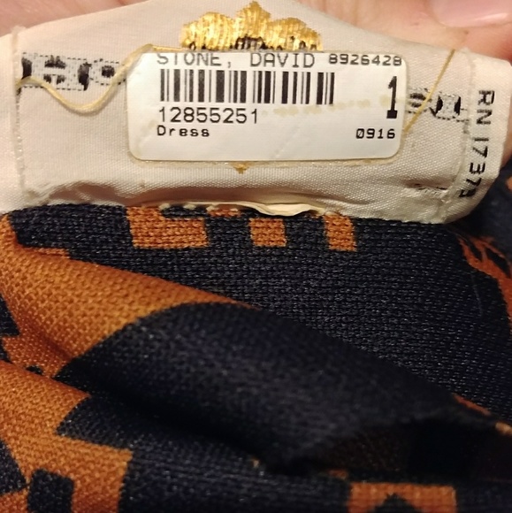 Vintage 60's tie waist funky collar dress. SizeM - Picture 7 of 8